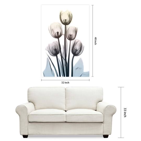 Empire Art Direct 32" x 48" Springing Tulips Frameless Free Floating Printed Tempered Glass Wall Art